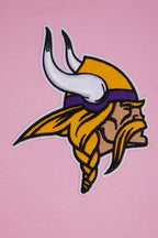 NFL MINNESOTA VIKINGS CLASSIC CHENILLE CHANDAIL À CAPUCHON EN MAILLE DOUBLE (ROSE)