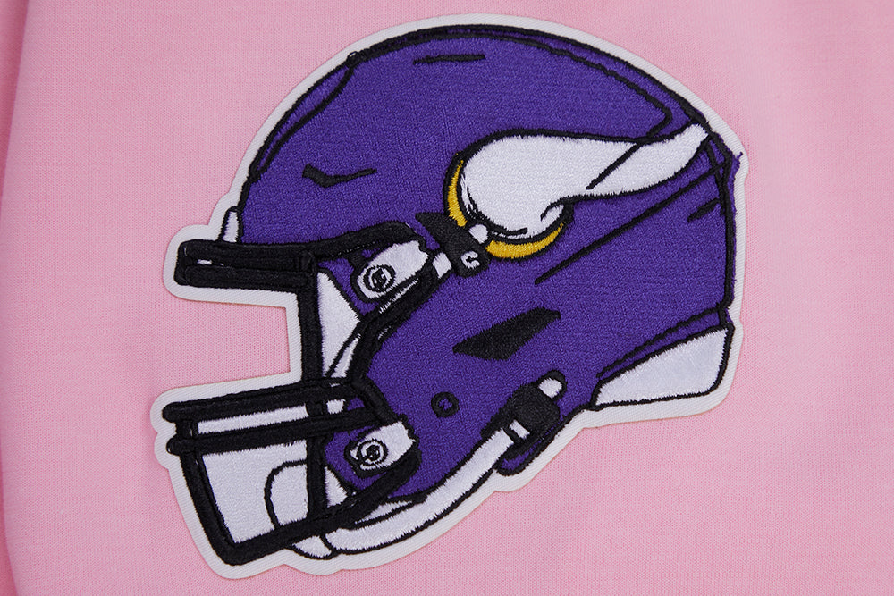 NFL MINNESOTA VIKINGS CLASSIC CHENILLE CHANDAIL À CAPUCHON EN MAILLE DOUBLE (ROSE)