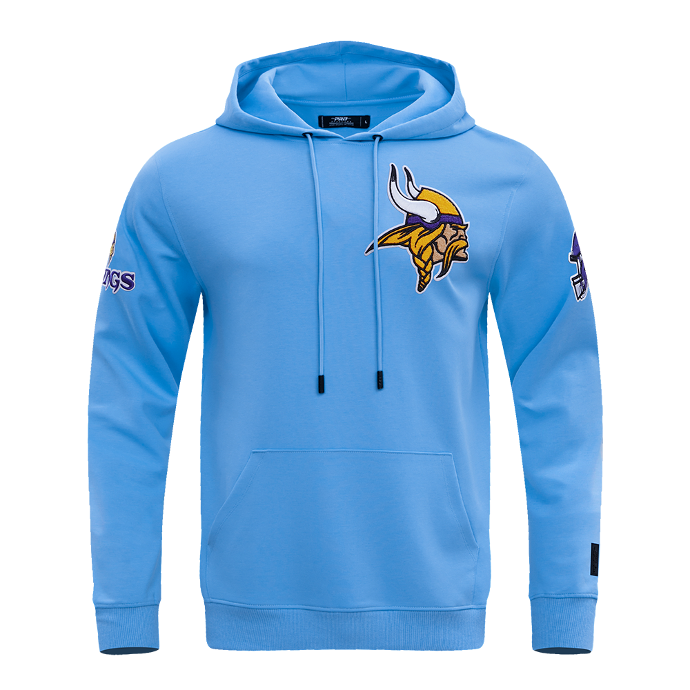 NFL MINNESOTA VIKINGS CLASSIC CHENILLE CHANDAIL À CAPUCHON EN MAILLE DOUBLE (BLEU UNIVERSITÉ)