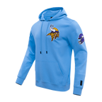 NFL MINNESOTA VIKINGS CLASSIC CHENILLE CHANDAIL À CAPUCHON EN MAILLE DOUBLE (BLEU UNIVERSITÉ)