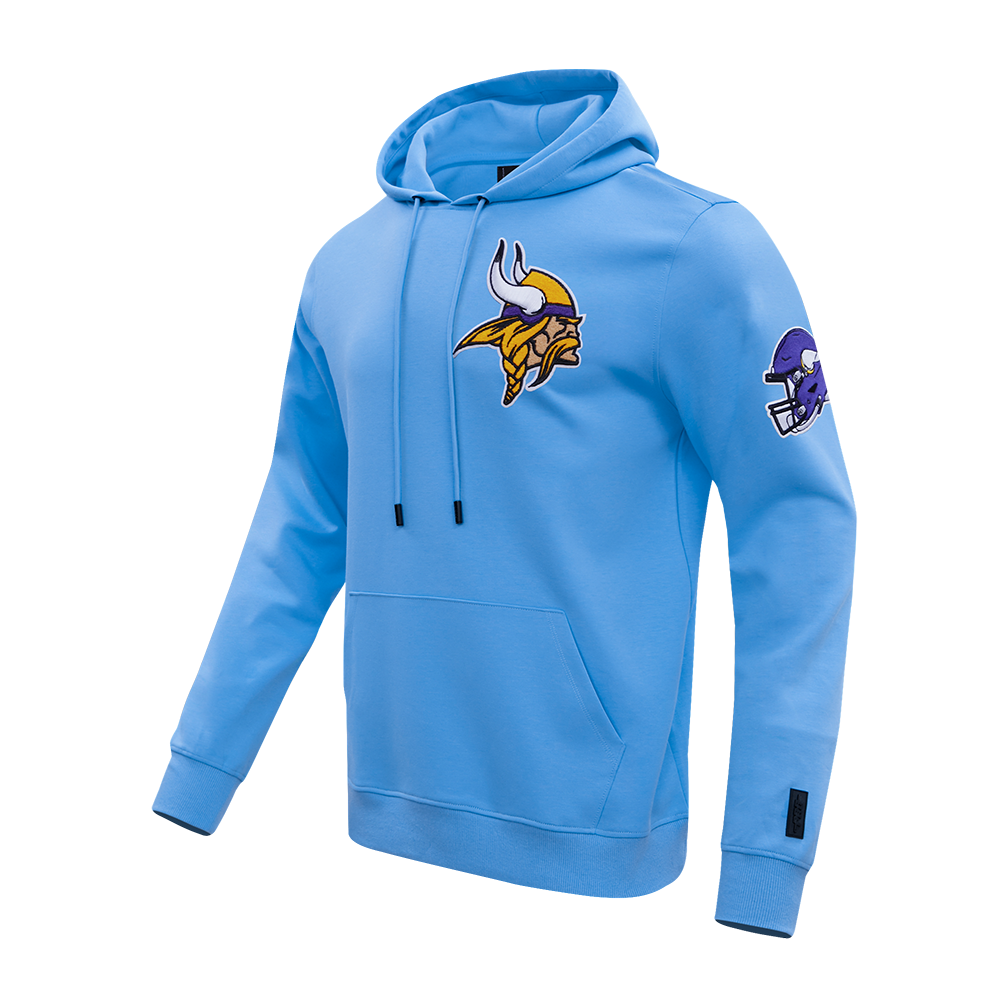 NFL MINNESOTA VIKINGS CLASSIC CHENILLE DOUBLE KNIT PULLOVER HOODIE (UNIVERSITY BLUE)