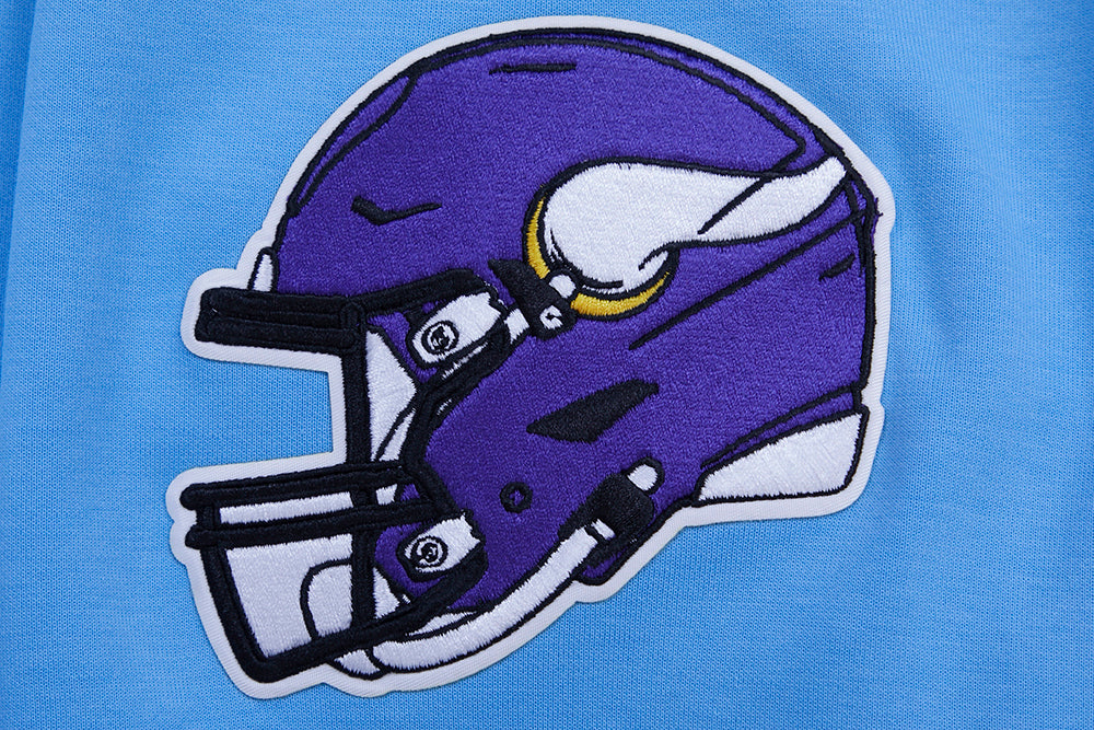 NFL MINNESOTA VIKINGS CLASSIC CHENILLE CHANDAIL À CAPUCHON EN MAILLE DOUBLE (BLEU UNIVERSITÉ)
