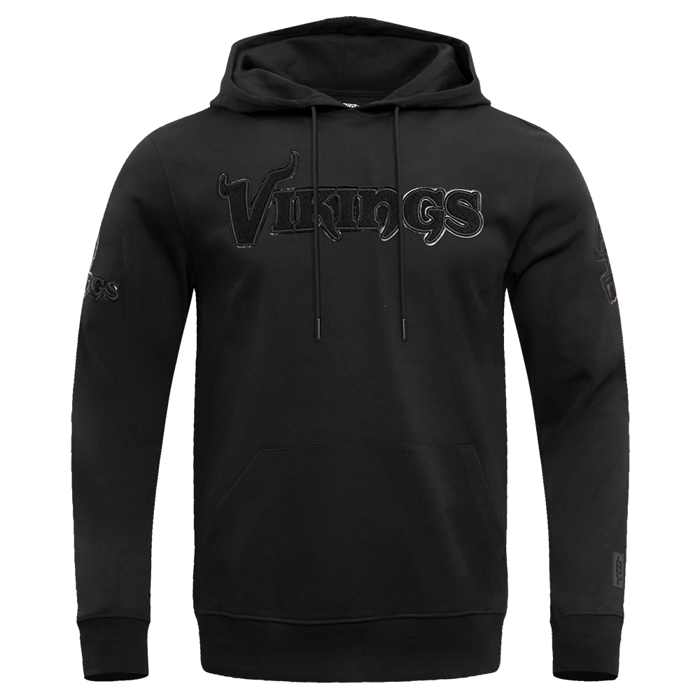 NFL MINNESOTA VIKINGS TRIPLE BLACK CHANDAIL À CAPUCHON EN MAILLE DOUBLE POUR HOMME (TRIPLE NOIR HOMME)