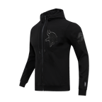NFL MINNESOTA VIKINGS TRIPLE BLACK MEN'S DK FZ HOODIE (TRIPLE BLACK)