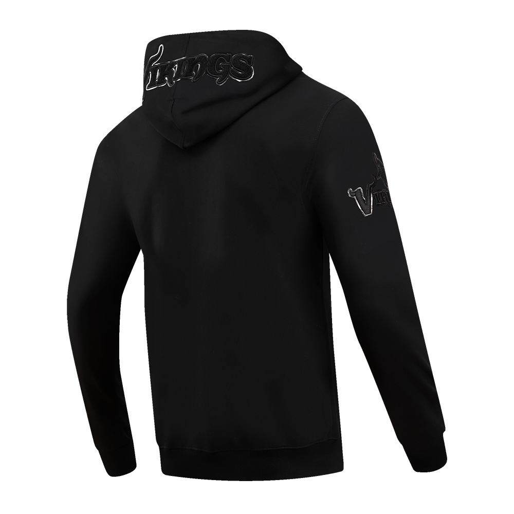 NFL MINNESOTA VIKINGS TRIPLE BLACK MEN'S DK FZ HOODIE (TRIPLE BLACK)