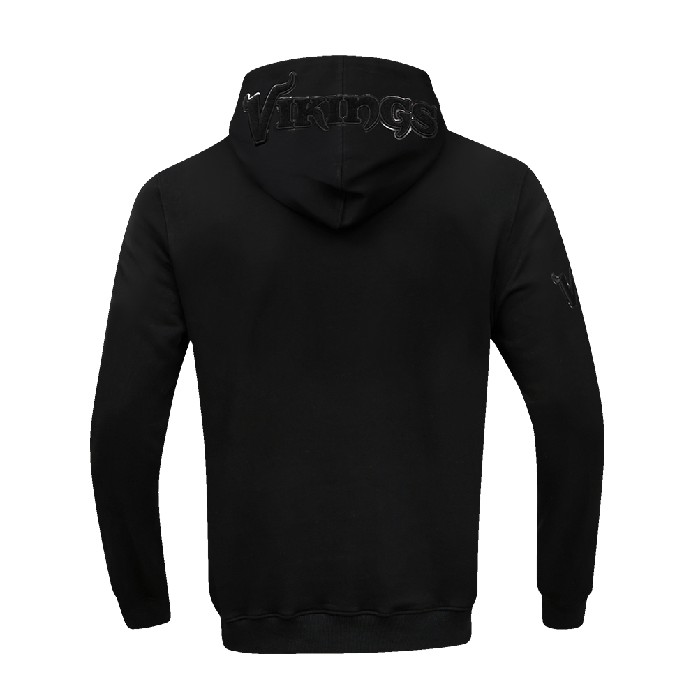 NFL MINNESOTA VIKINGS TRIPLE BLACK MEN'S DK FZ HOODIE (TRIPLE BLACK)
