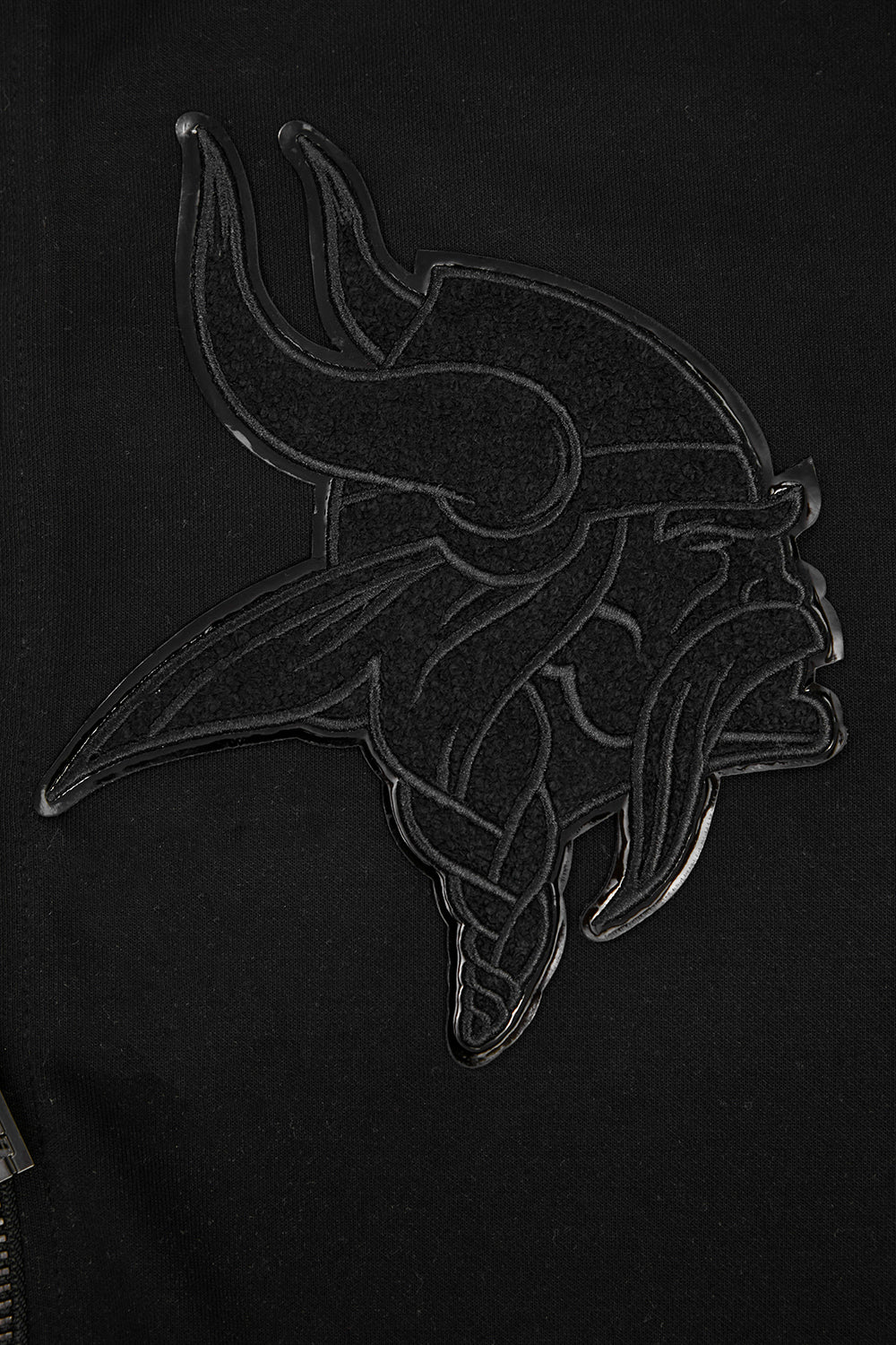 NFL MINNESOTA VIKINGS TRIPLE BLACK MEN'S DK FZ HOODIE (TRIPLE BLACK)