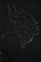 NFL MINNESOTA VIKINGS TRIPLE BLACK MEN'S DK FZ HOODIE (TRIPLE BLACK)