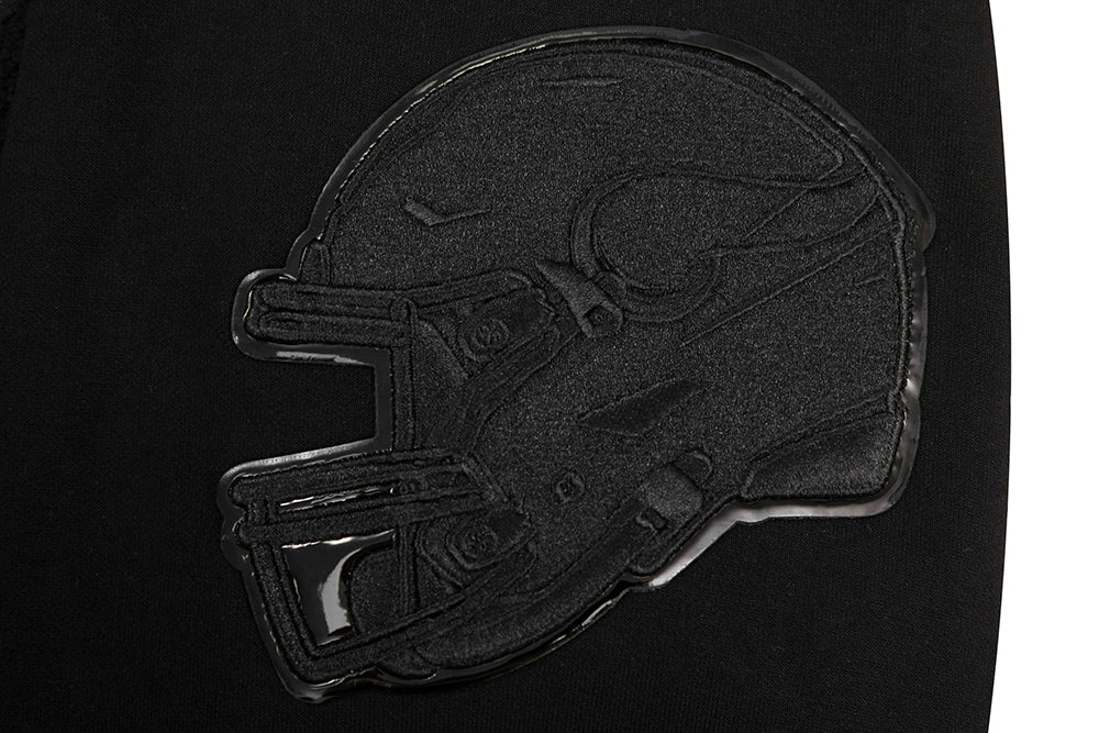 NFL MINNESOTA VIKINGS TRIPLE BLACK MEN'S DK FZ HOODIE (TRIPLE BLACK)
