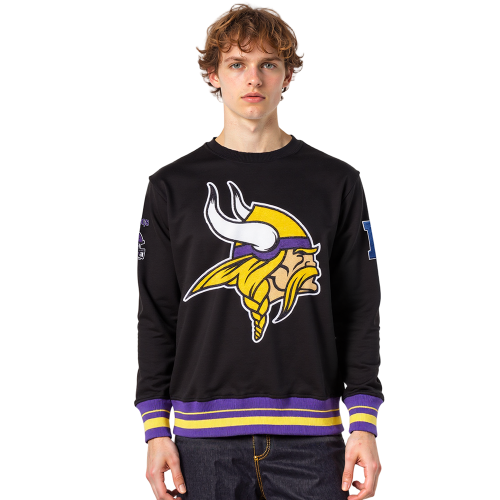 NFL MINNESOTA VIKINGS CHANDAIL À COL ROND MASHUP CÔTELÉ POUR HOMME (NOIR/VIOLET)