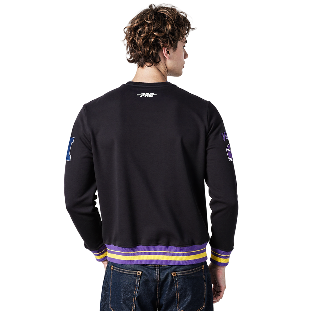 NFL MINNESOTA VIKINGS CHANDAIL À COL ROND MASHUP CÔTELÉ POUR HOMME (NOIR/VIOLET)