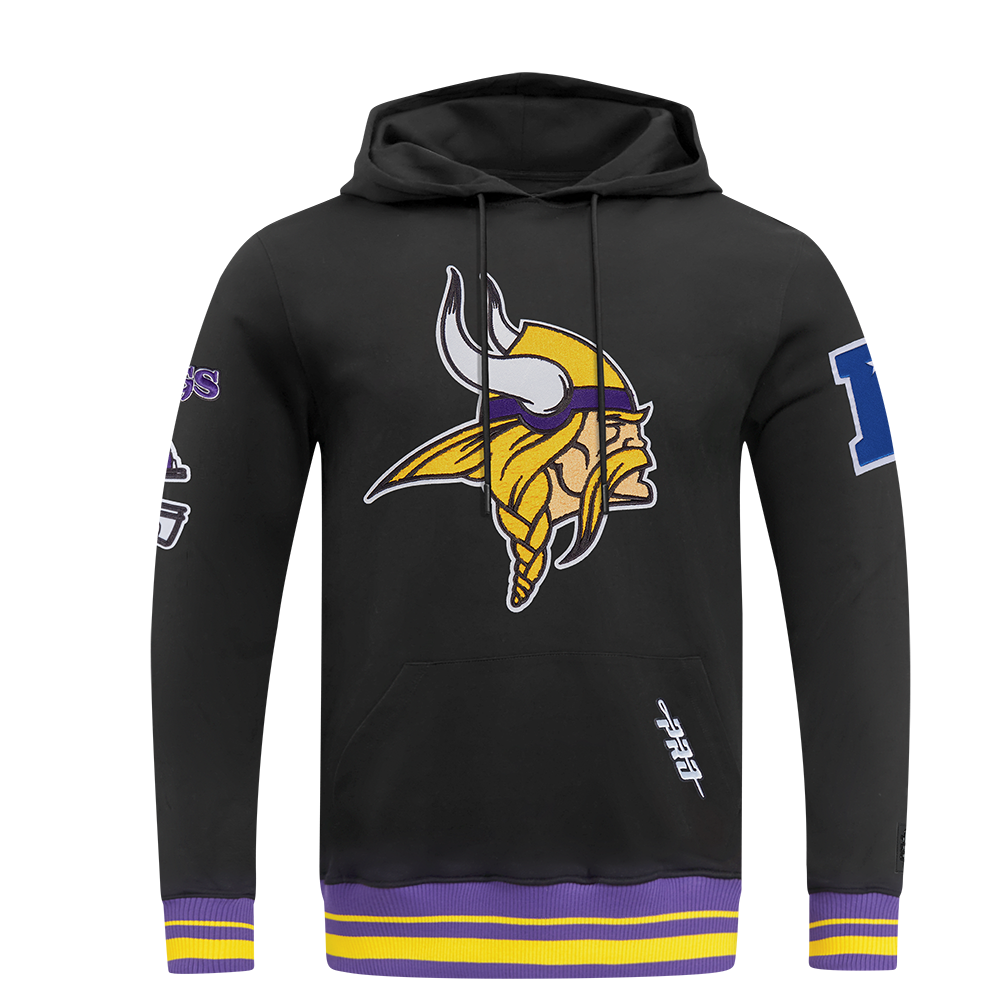 NFL MINNESOTA VIKINGS CHANDAIL À CAPUCHON MASHUP CÔTELÉ POUR HOMME (NOIR/VIOLET)
