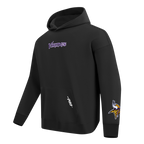 NFL MINNESOTA VIKINGS WINGSPAN MEN'S DROP SHOULDER FLC PO HOODIE (BLACK)