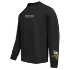NFL MINNESOTA VIKINGS WINGSPAN CHANDAIL À COL ROND EN MOLLETON À ÉPAULES TOMBANTES POUR HOMME (NOIR)