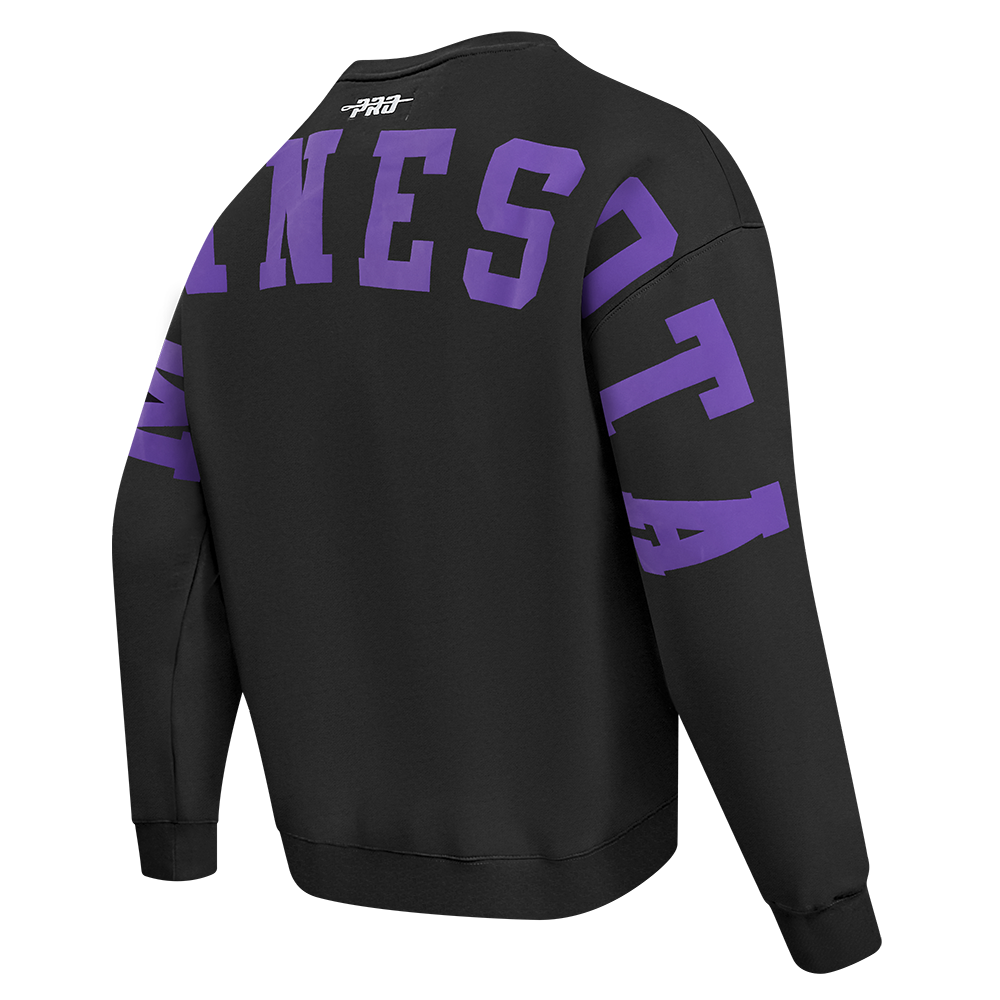 NFL MINNESOTA VIKINGS WINGSPAN CHANDAIL À COL ROND EN MOLLETON À ÉPAULES TOMBANTES POUR HOMME (NOIR)