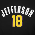 NFL MINNESOTA VIKINGS JUSTIN JEFFERSON #18 CLASSIC PNN CHANDAIL À CAPUCHON POUR HOMME (NOIR)