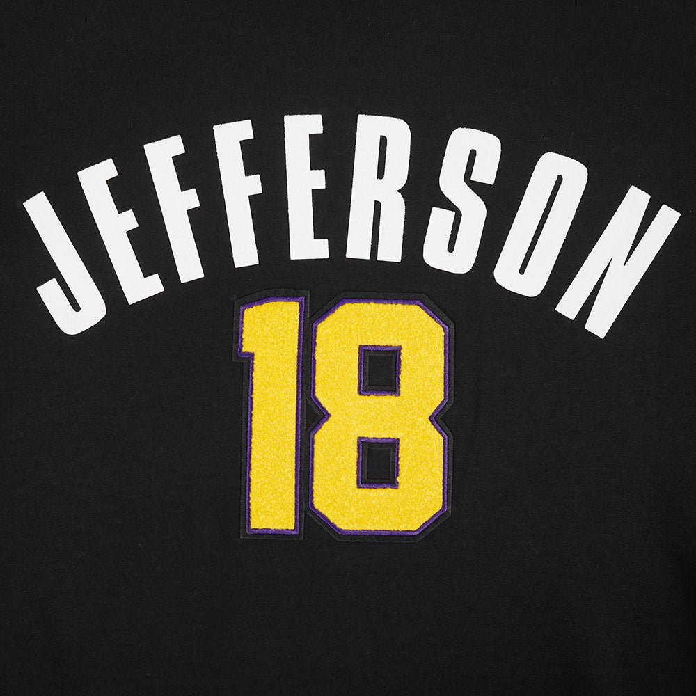 NFL MINNESOTA VIKINGS JUSTIN JEFFERSON #18 CLASSIC PNN CHANDAIL À CAPUCHON POUR HOMME (NOIR)