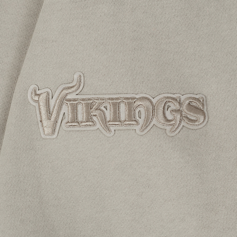 NFL MINNESOTA VIKINGS NEUTRAL MEN'S DROP SHOULDER FLC CREWNECK (TAUPE)