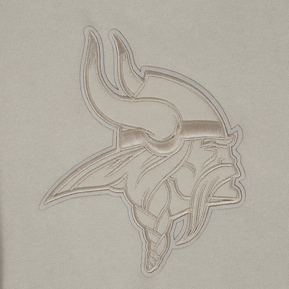 NFL MINNESOTA VIKINGS NEUTRAL MEN'S DROP SHOULDER FLC CREWNECK (TAUPE)