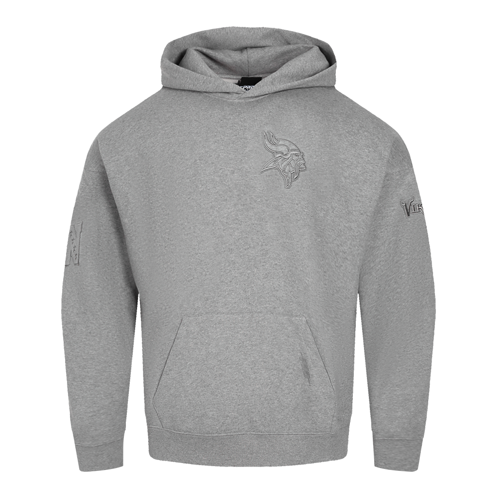 NFL MINNESOTA VIKINGS NEUTRAL CHANDAIL À CAPUCHON À ÉPAULES TOMBANTES POUR HOMME (GRIS CHINÉ FONCÉ)