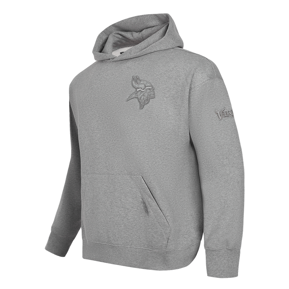 NFL MINNESOTA VIKINGS NEUTRAL MEN'S DROP SHOULDER PULLOVER HOODIE (DARK HEATHER GRAY)