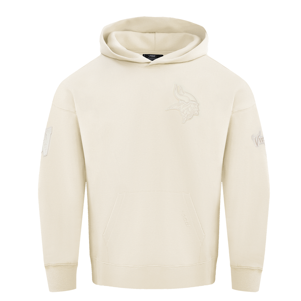 NFL MINNESOTA VIKINGS NEUTRAL CHANDAIL À CAPUCHON À ÉPAULES TOMBANTES POUR HOMME (COQUILLE D'ŒUF)