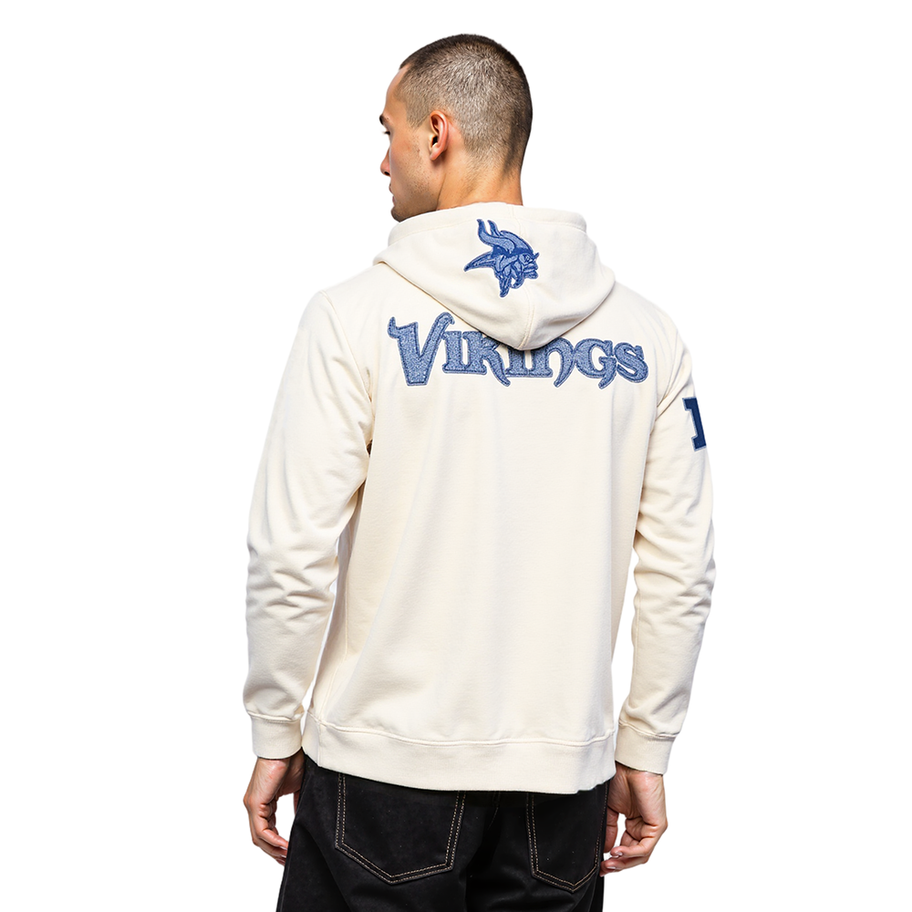 NFL MINNESOTA VIKINGS VARSITY BLUES CHANDAIL À CAPUCHON EN MOLLETON POUR HOMME (LIN)