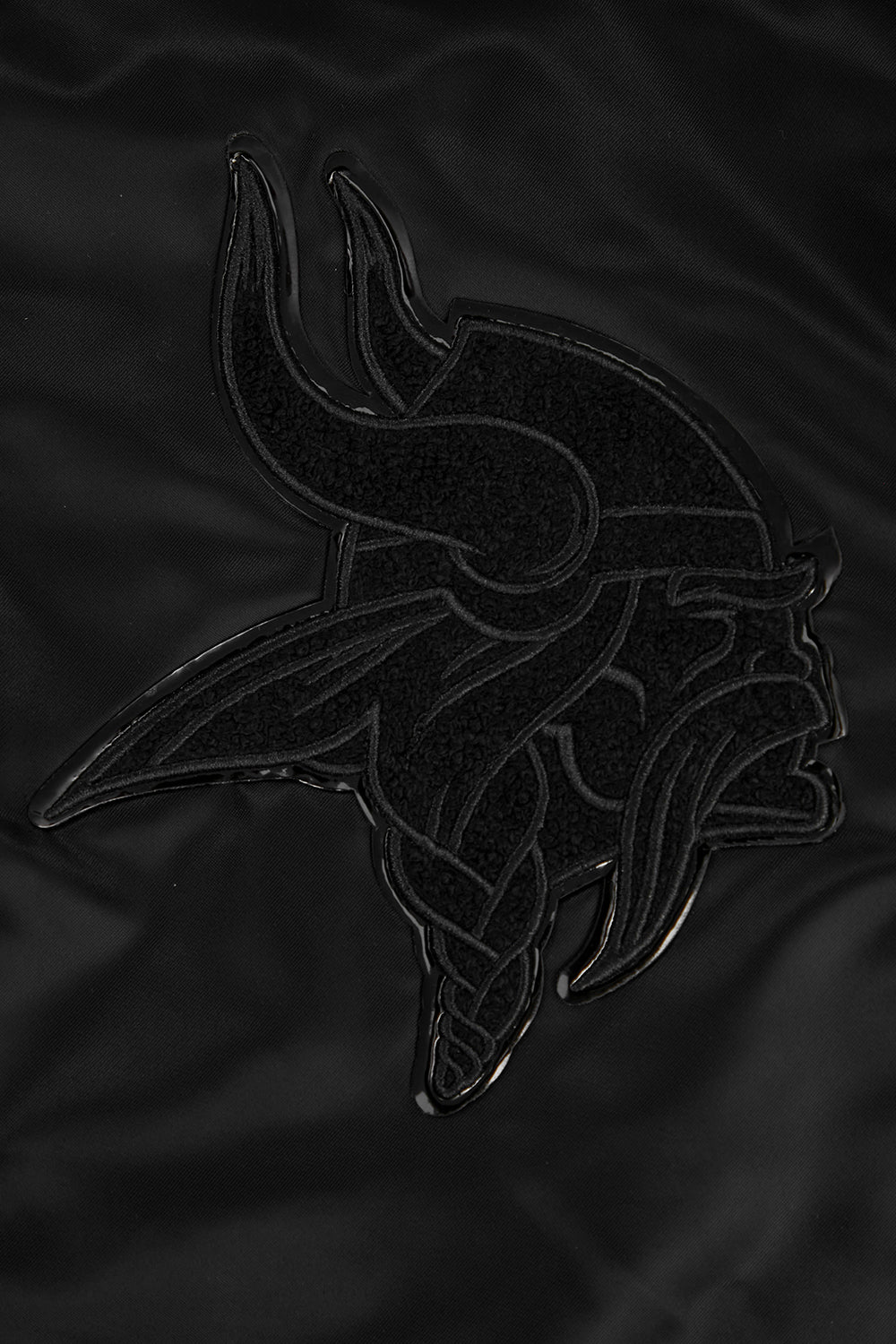 NFL MINNESOTA VIKINGS TRIPLE BLACK BLOUSON EN SATIN POUR HOMME (TRIPLE NOIR HOMME)
