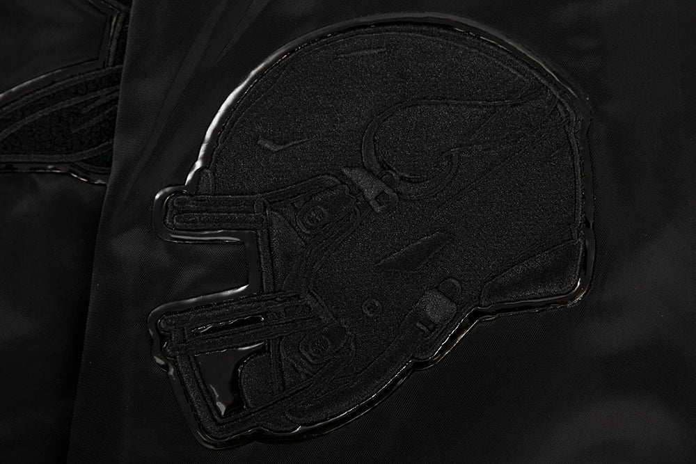 NFL MINNESOTA VIKINGS TRIPLE BLACK BLOUSON EN SATIN POUR HOMME (TRIPLE NOIR HOMME)