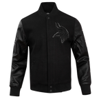 NFL MINNESOTA VIKINGS TRIPLE BLACK MEN'S WOOL VARSITY JACKET (TRIPLE BLACK MEN'S)