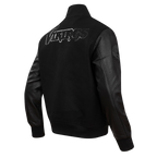 NFL MINNESOTA VIKINGS TRIPLE BLACK MEN'S WOOL VARSITY JACKET (TRIPLE BLACK MEN'S)