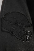 NFL MINNESOTA VIKINGS TRIPLE BLACK MEN'S WOOL VARSITY JACKET (TRIPLE BLACK MEN'S)
