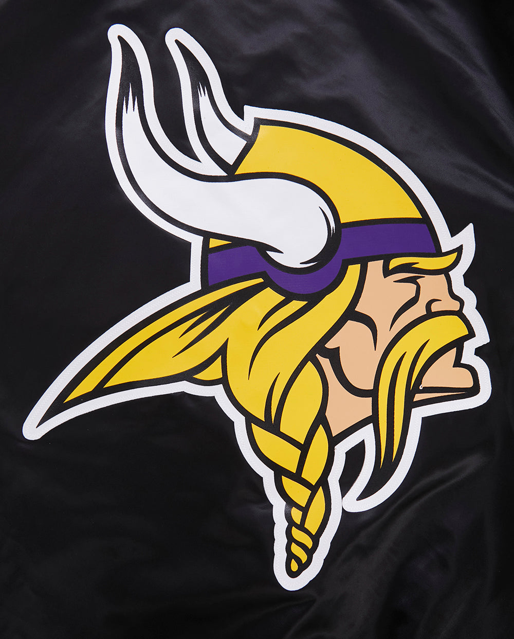 NFL MINNESOTA VIKINGS BLOUSON EN SATIN À GRAND LOGO POUR HOMME (NOIR)