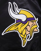 NFL MINNESOTA VIKINGS BLOUSON EN SATIN À GRAND LOGO POUR HOMME (NOIR)