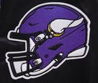NFL MINNESOTA VIKINGS BLOUSON EN SATIN À GRAND LOGO POUR HOMME (NOIR)