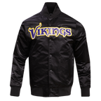NFL MINNESOTA VIKINGS BLOUSON EN SATIN À GRAND LOGO POUR HOMME (NOIR)