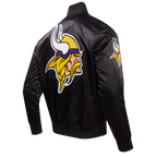 NFL MINNESOTA VIKINGS BLOUSON EN SATIN À GRAND LOGO POUR HOMME (NOIR)