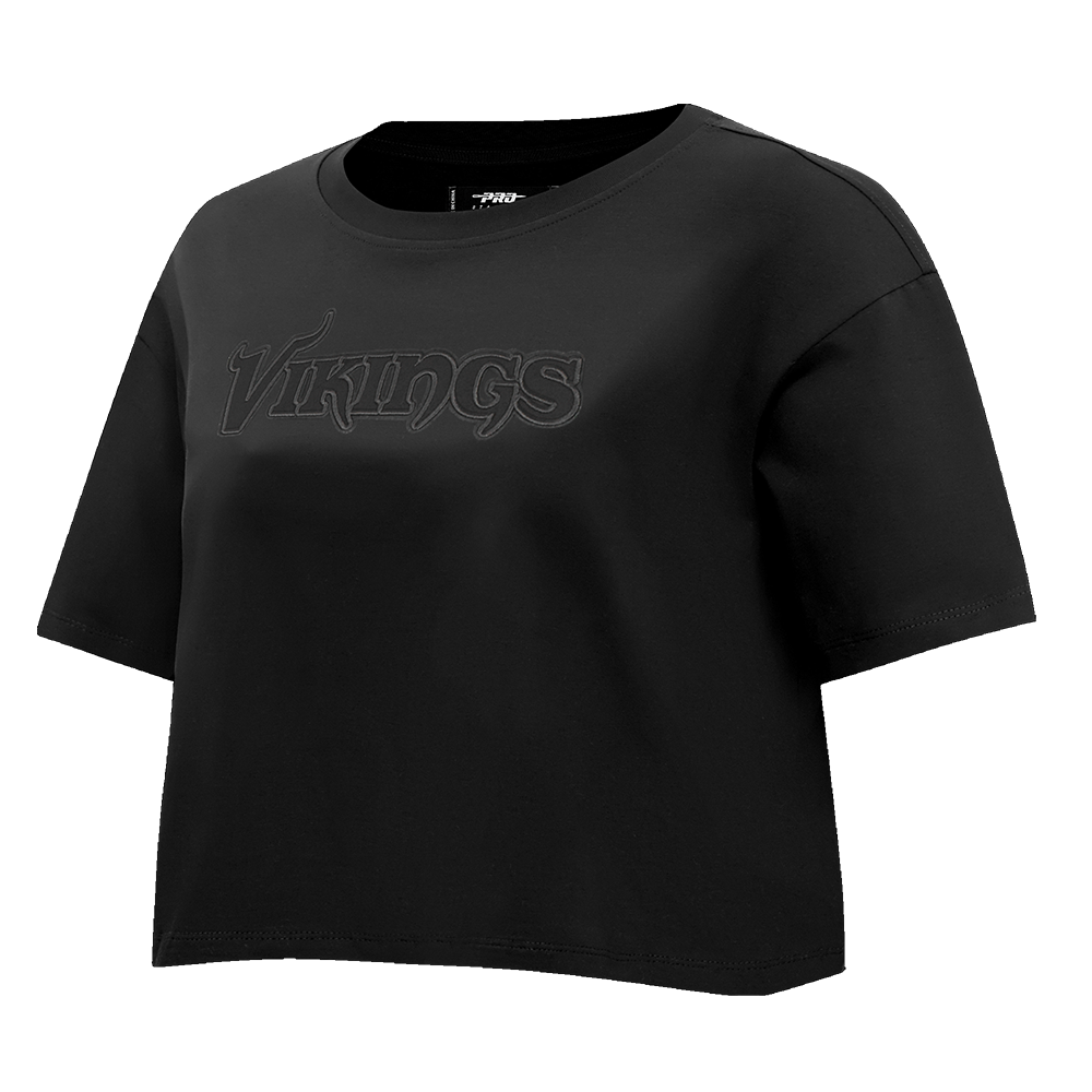 NFL MINNESOTA VIKINGS NEUTRAL T-SHIRT À COUPE CARRÉE POUR FEMME (NOIR)