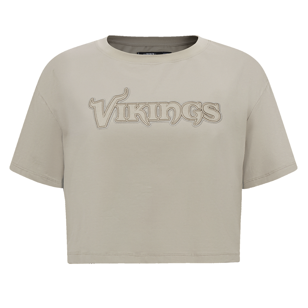 NFL MINNESOTA VIKINGS NEUTRAL T-SHIRT EN JERSEY SIMPLE À COUPE CARRÉE (TAUPE)