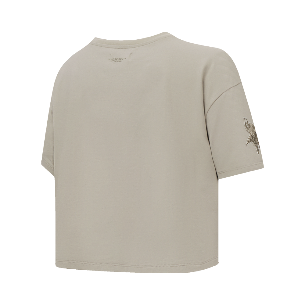 NFL MINNESOTA VIKINGS NEUTRAL T-SHIRT EN JERSEY SIMPLE À COUPE CARRÉE (TAUPE)