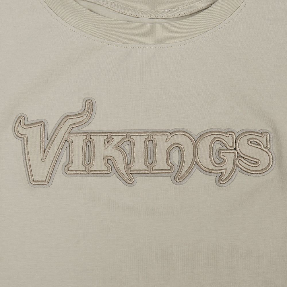 NFL MINNESOTA VIKINGS NEUTRAL T-SHIRT EN JERSEY SIMPLE À COUPE CARRÉE (TAUPE)