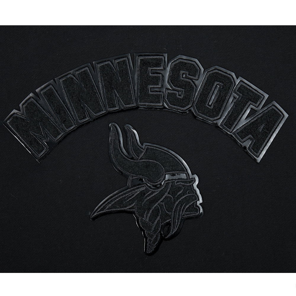 NFL MINNESOTA VIKINGS TRIPLE BLACK CHANDAIL À COL ROND EN MOLLETON POUR FEMME (TRIPLE NOIR FEMME)