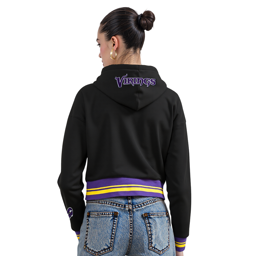 NFL MINNESOTA VIKINGS CHANDAIL À CAPUCHON MASHUP COURT CÔTELÉ POUR FEMME (NOIR/VIOLET)