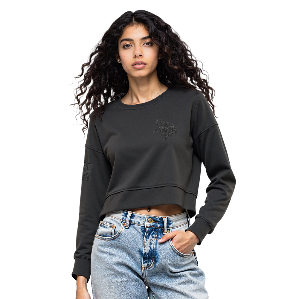 NFL MINNESOTA VIKINGS NEUTRAL CHANDAIL À COL ROND POUR FEMME (NOIR)
