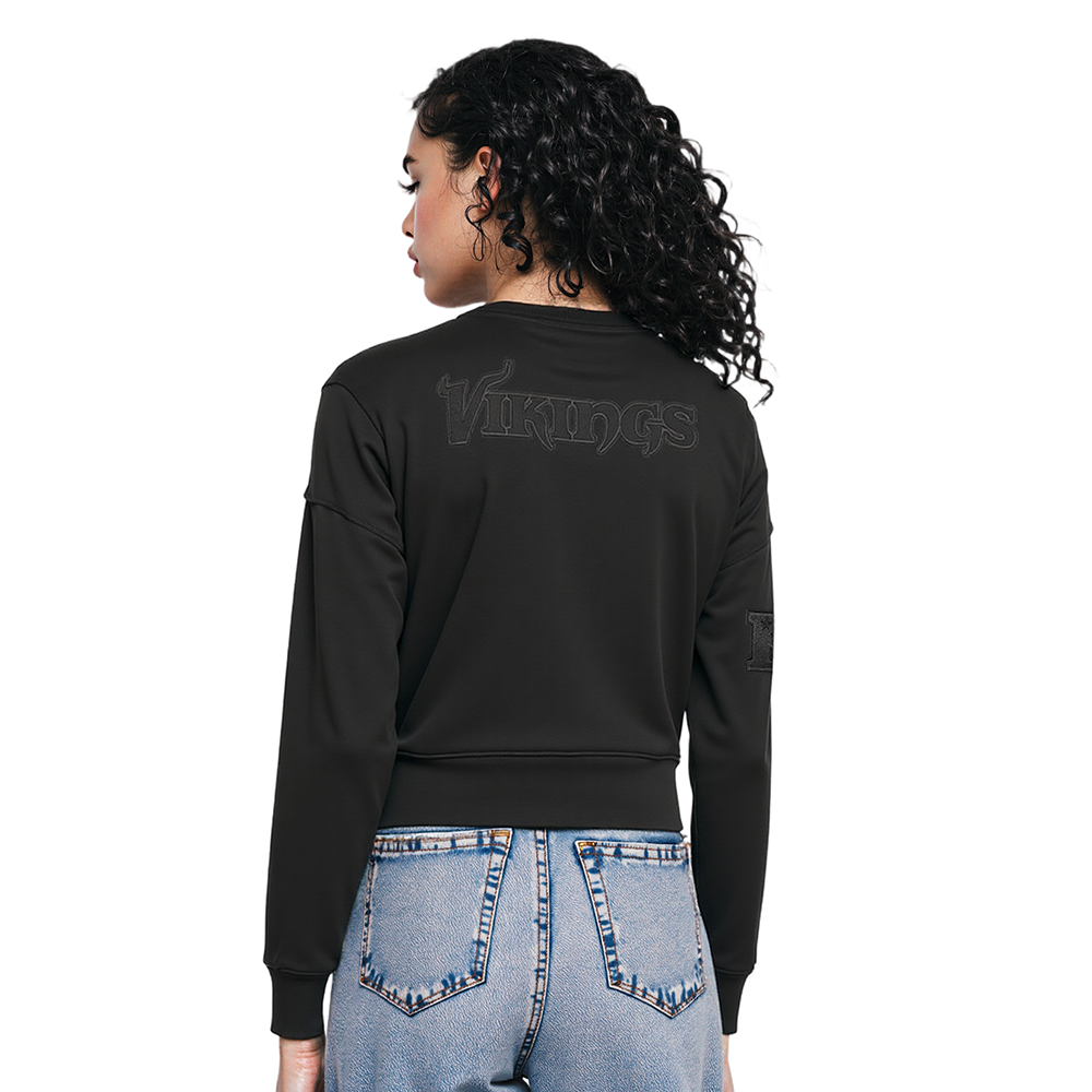 NFL MINNESOTA VIKINGS NEUTRAL CHANDAIL À COL ROND POUR FEMME (NOIR)