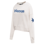 NFL MINNESOTA VIKINGS VARSITY BLUES CHANDAIL À COL ROND EN MOLLETON POUR FEMME (LIN)