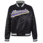 NFL MINNESOTA VIKINGS SCRIPT TAIL WOMEN'S SATIN JACKET (BLACK)
