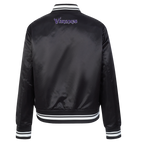 NFL MINNESOTA VIKINGS SCRIPT TAIL WOMEN'S SATIN JACKET (BLACK)