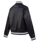 NFL MINNESOTA VIKINGS SCRIPT TAIL WOMEN'S SATIN JACKET (BLACK)