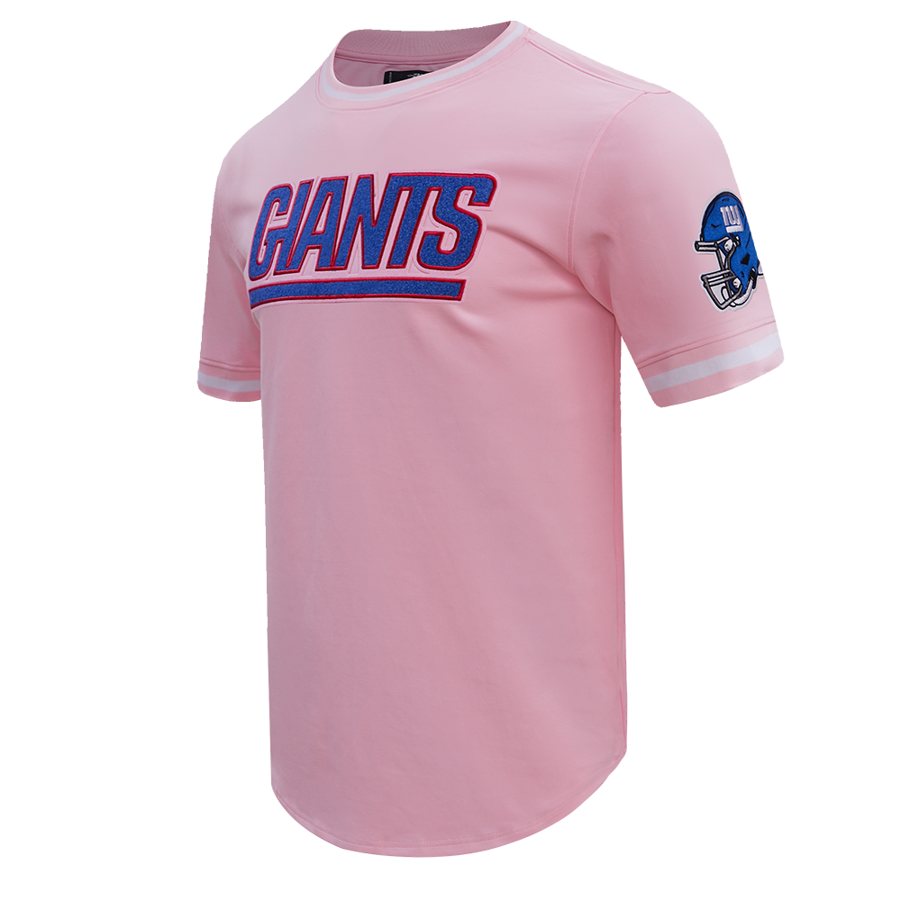 NFL NEW YORK GIANTS CLASSIC CHENILLE DOUBLE KNIT TEE (PINK)